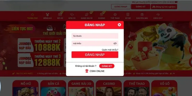 Hãy hoàn thành thông tin đăng nhập J88 cơ bản
